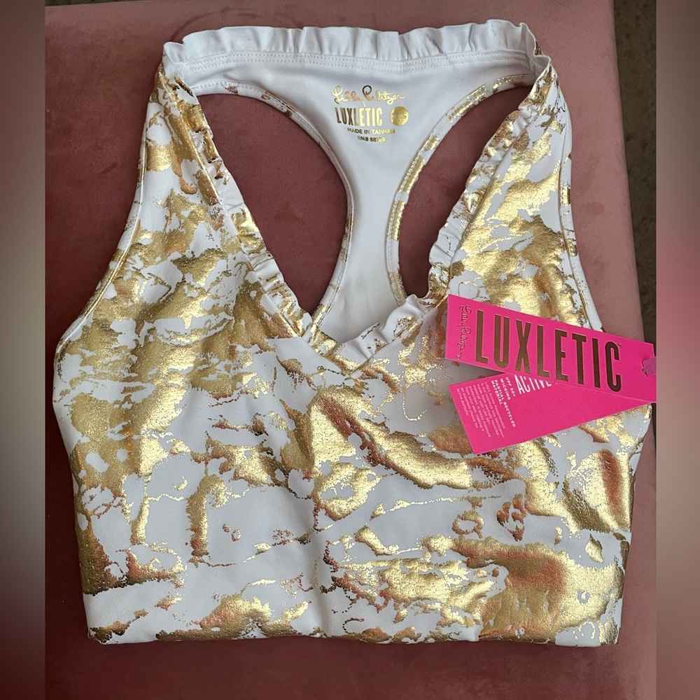 NWT Lilly Pulitzer Gold Sports Bra